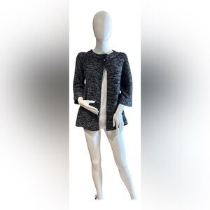 Chic and cozy AB Studio Black and White knit cardigan sweater, size Medium